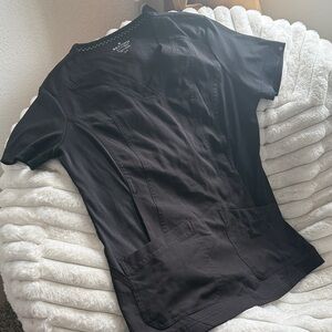 Black V-Neck Scrub Shirt